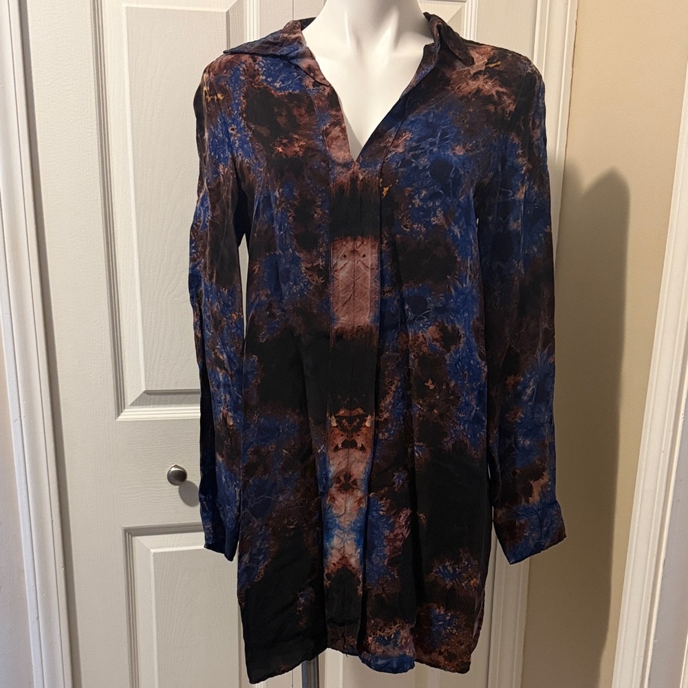 Karen Kane Multicolor Long Sleeve Dress (Vegan Silk), Size S